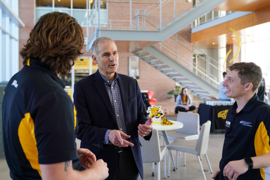 Anthony Muscat, Dean of the College of Engineering, speaks to students during Engineering Week at John Bardo Center on Feb. 20. The event gave students the opportunity to meet with their dean.