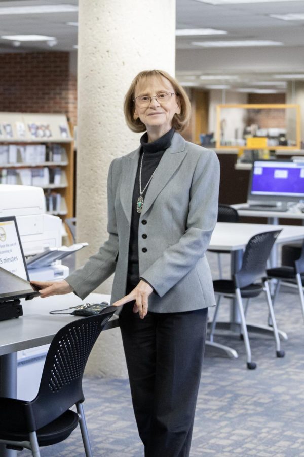 Kathy Downes has been at Wichita State for 43 years, serving various roles within the university library. Downes will retire in Spring 2023.