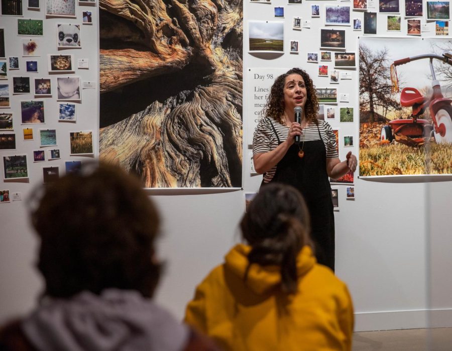 Amanda Pfister talks about her project She Casts Her Gaze 2020. She started the project in the summer of 2019 and it includes 365 pictures - one picture per day. She spoke on March 7, 2023 at the Ulrich Museum.
