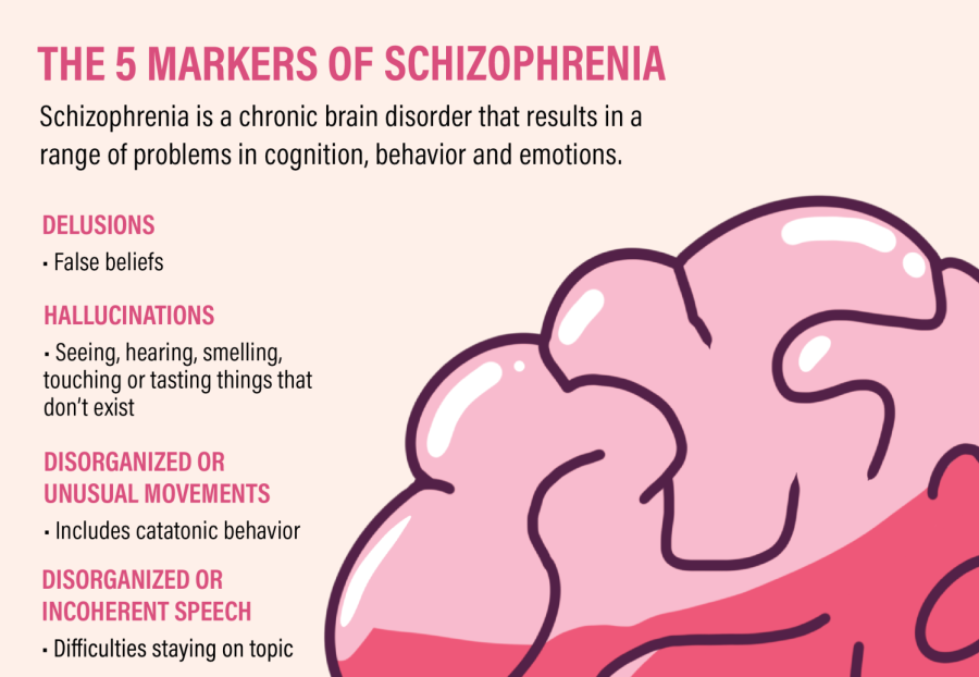 To be diagnosed as schizophrenic, individuals have to have at least two of these markers. Dimartino has all five.