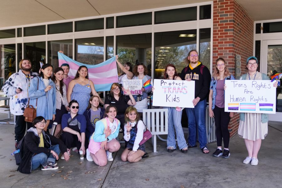 On Trans Day of Visibility, students walked out of their classes to meet outside the RSC in support of transgender youth on March 31.