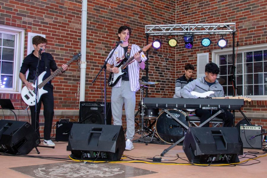 The band, later titled SAE and Cory, performed several sets with a bass, guitar, piano, and drum set at Paddypalooza on April 24.