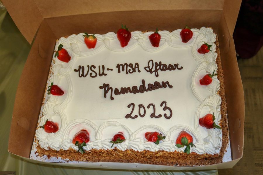 The Muslim Students Association had a customized cake at the Ramadan Iftaar Banquet on April 17.