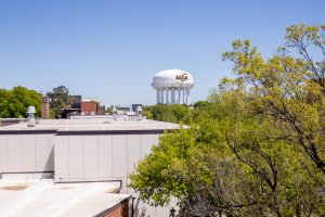 Wichita State University campus view from the third floor balcony of the Rhatigan Student Center on May 2.