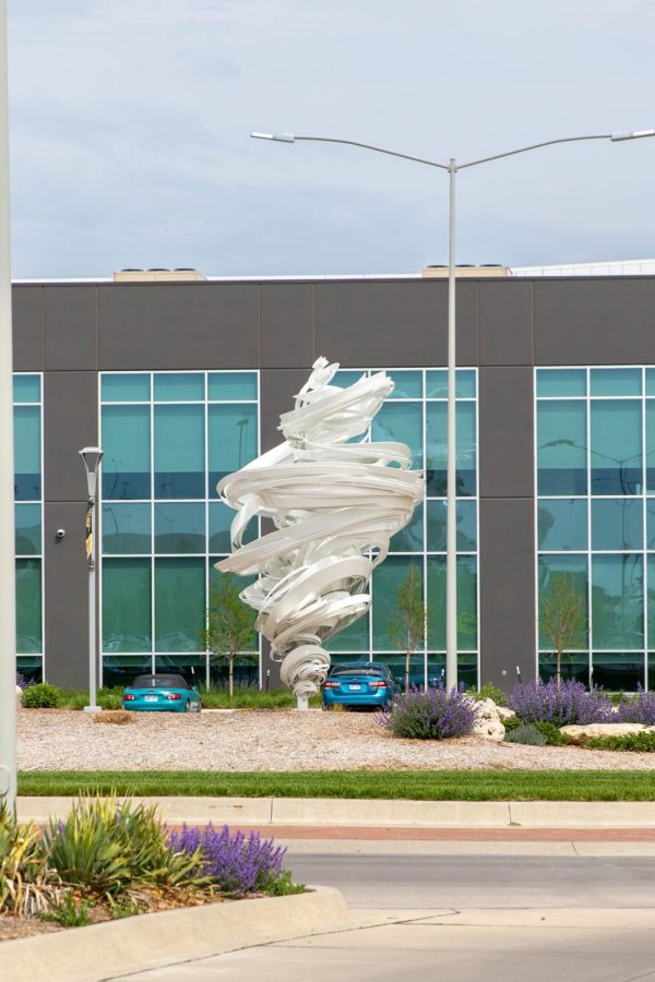 The Twister Grande sculpture by Alice Aycock on Wichita States Innovation Campus on May 4, 2023.