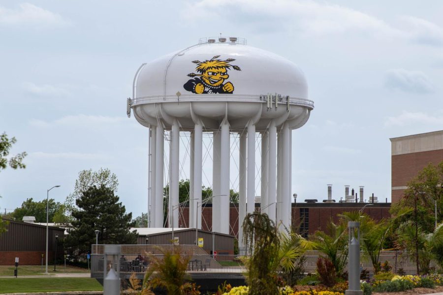 The Wichita State water tower on May 4, 2023.