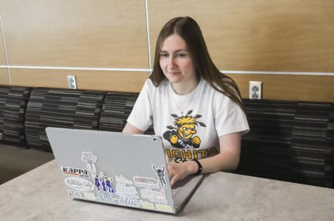 Senior Shay Weigel finishes up her studying in John Bardo Center on April 30. Shay plans to graduate with a degree in biomedical engineering.