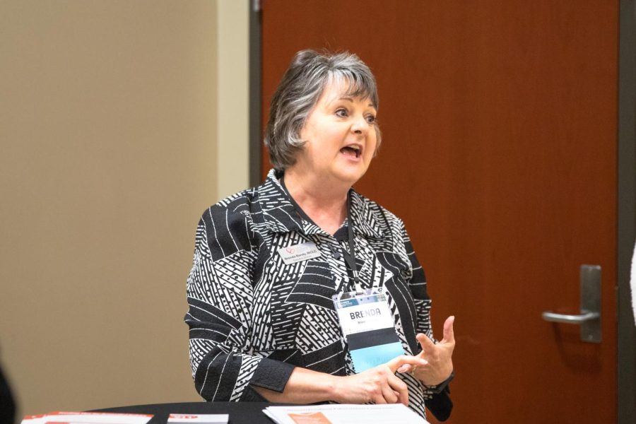 Brenda Bandy speaks about breastfeeding at the eighth annual Kansas Community Health Worker Symposium on June 15.