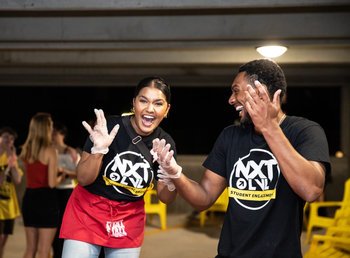 University students, staff and community members came together for laughter and entertainment at the event held in the parking garage next to the Rhatigan Stident Center.
