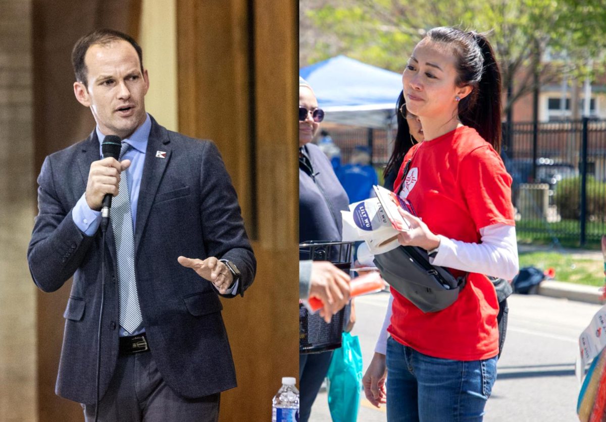 Mayor Brandon Whipple and former journalist Lily Wu will compete for the mayors seat in the Nov. 7 general election. Wu grabbed over 11,760; Whipple received over 9,250.
(Photo illustration by Nithin Reddy Nagapur and Araceli Lemus)