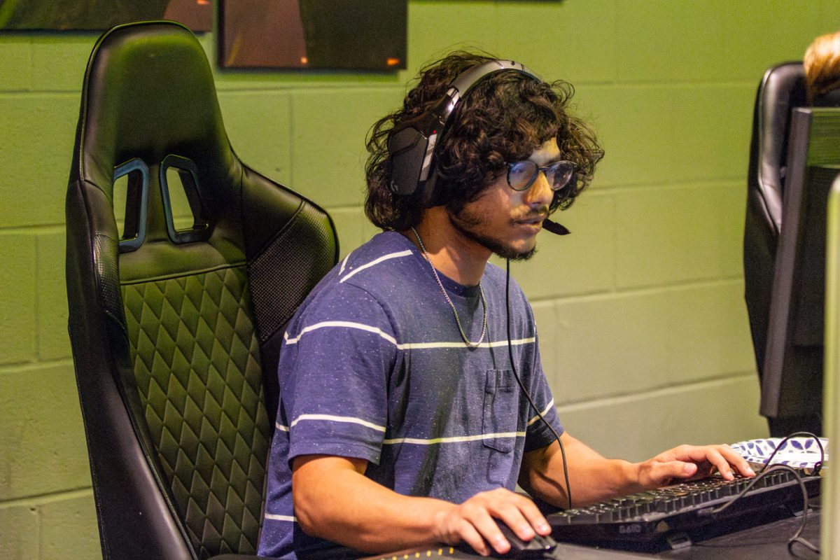 Keenan Lee, a senior studying computer science, plays League of Legends during the Esports Hub Open House. The event was hosted by Campus Recreation in the Heskett Center on Aug. 23.