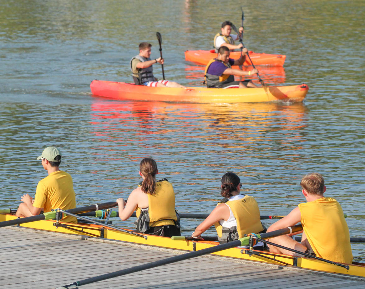 Several+Wichita+State+students+and+Wichita+citizens+take+part+in+the+boating+events+put+on+by+the+Shocker+Rowing+team+at+their+Smores+and+Oars+event+on+Sept.+1.+