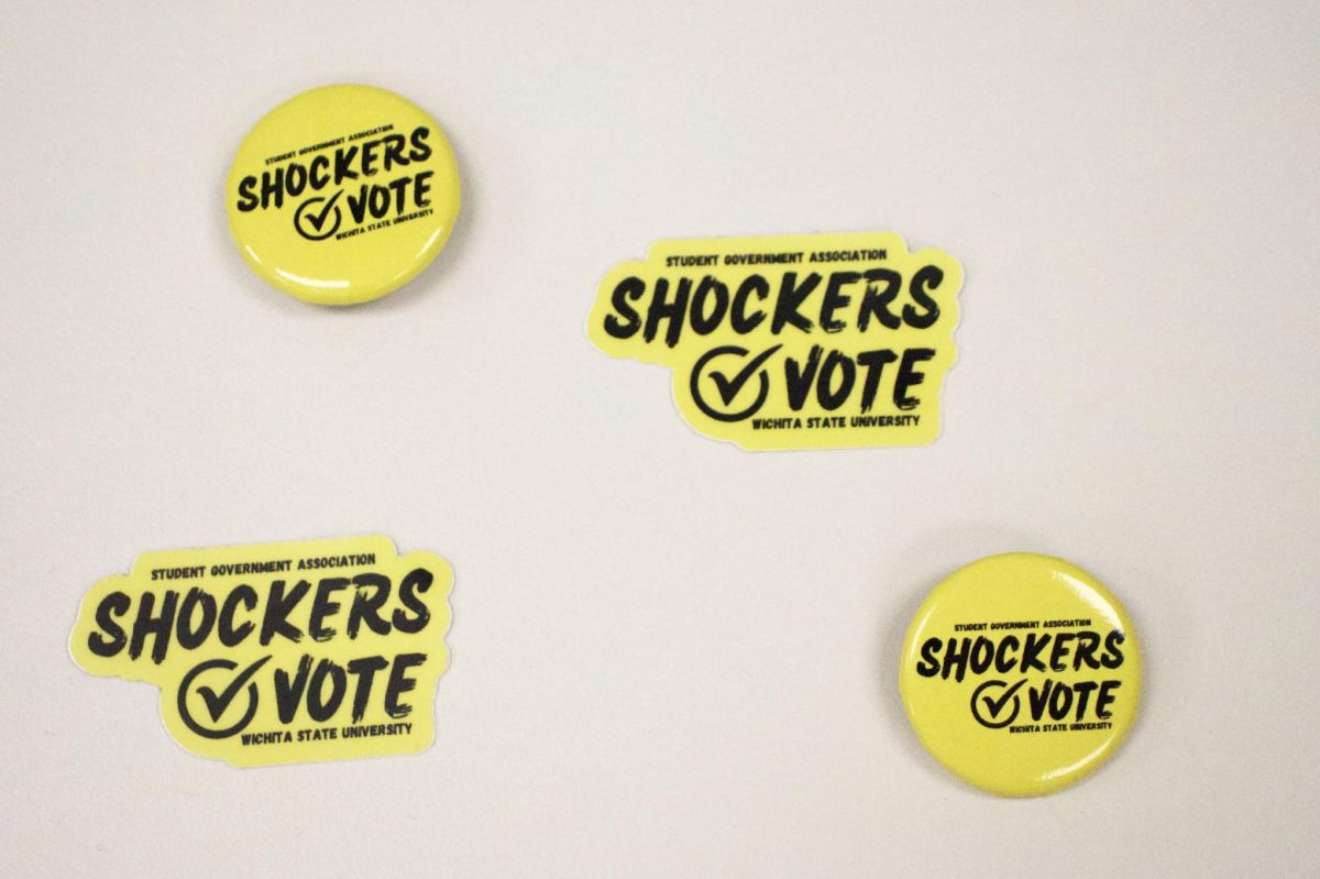 The+Shockers+Vote+Coalition+aims+to+encourage+students+to+vote+and+learn+more+about+local+candidates+through+its+fall+events+and+voter+registration+drives.+In+the+past%2C+they+have+distributed+pins%2C+stickers+and+informational+flyers+to+the+Wichita+community.