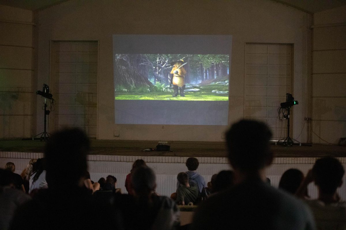 Students watch Shrek 2 during the Shockers After Dark event on Sept. 8.