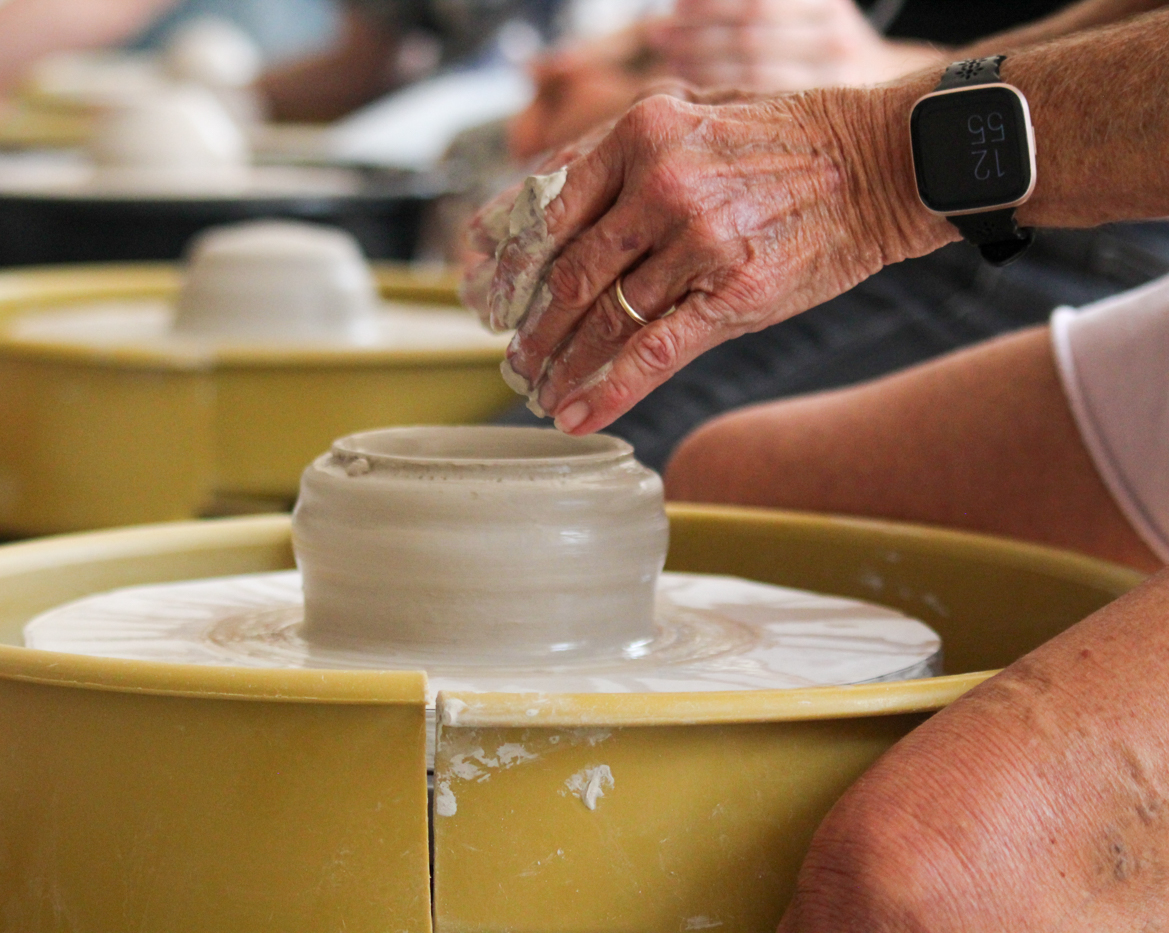 People of all ages joined together in Henrion Hall on Sept. 9 to make bowls for the empty bowls project and ICT community fridge project. All bowls made at the event will be at the upcoming chili cook off that will supply food to the homeless in Wichita.