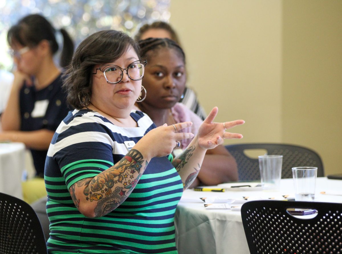 Kendra Nguyen, public health program specialist talks about the importance of meeting outside of work to connenect with other women. The group she works with is located in downtown Wichita, a farther commute from campus.