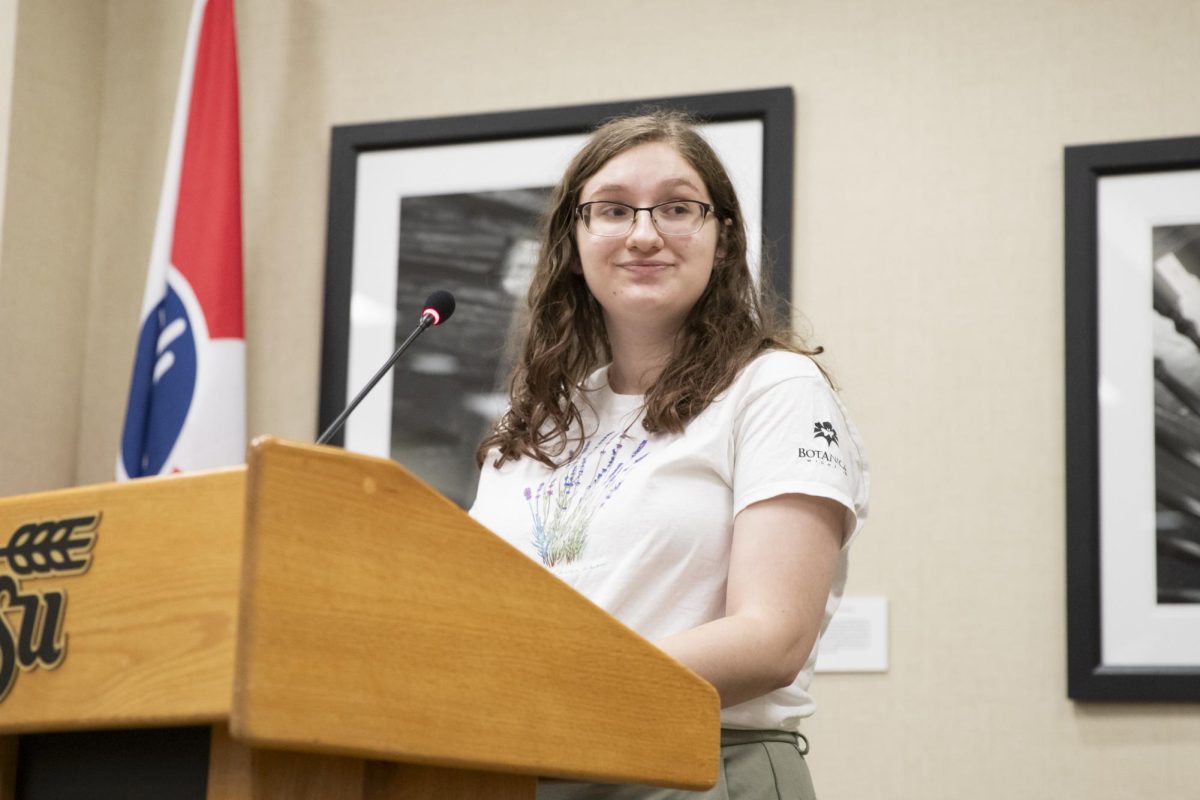 Hannah Holliday speaks to the Student Senate on Sept. 12.