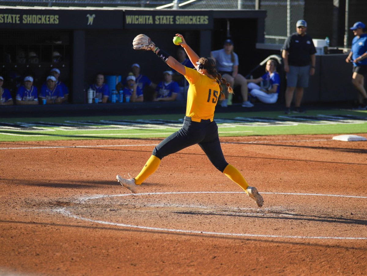 Erica Schertz closes out the 6th and 7th inning during the first game.