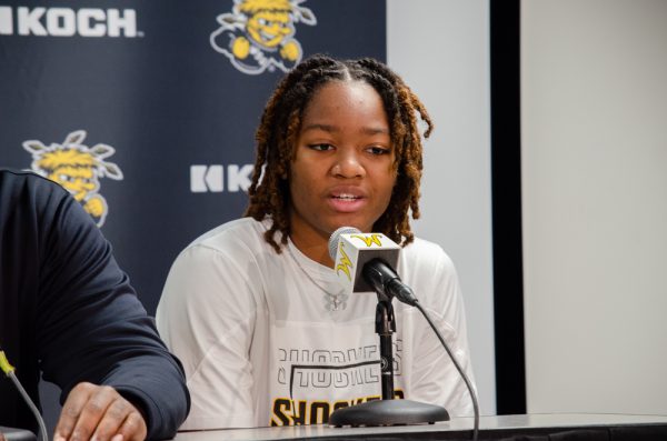 DJ McCarty talks about her return to the Shockers basketball team. On Oct. 16, WSU Athletics hosted a press conference for the womens basketball team for their upcoming season.