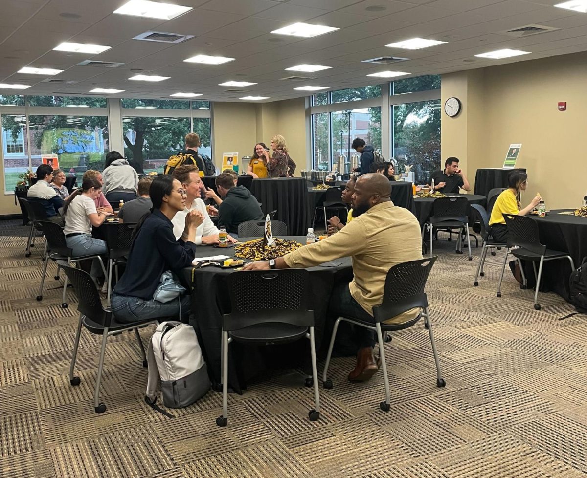 Students, faculty members and university deans enjoyed a light breakfast together as they chatted about college initiatives and related subjects. Dine with the Deans was hosted on Oct. 4 as a part of Shocktoberfest, a week-long series of events on campus.