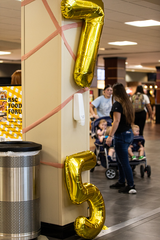 The RSC was decorated with balloons, streamers, and banners for WU, Wichita States mascot, who turned 75 on Oct. 2.