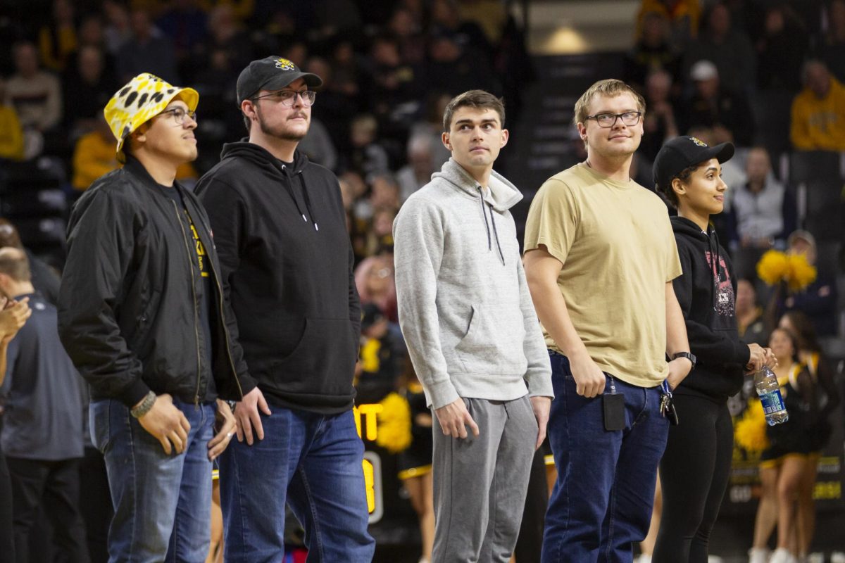 A team of Wichita State students worked on creating new handrails inside Charles Koch Arena. The students were honored for the project at the mens exhibition game on Oct. 29.