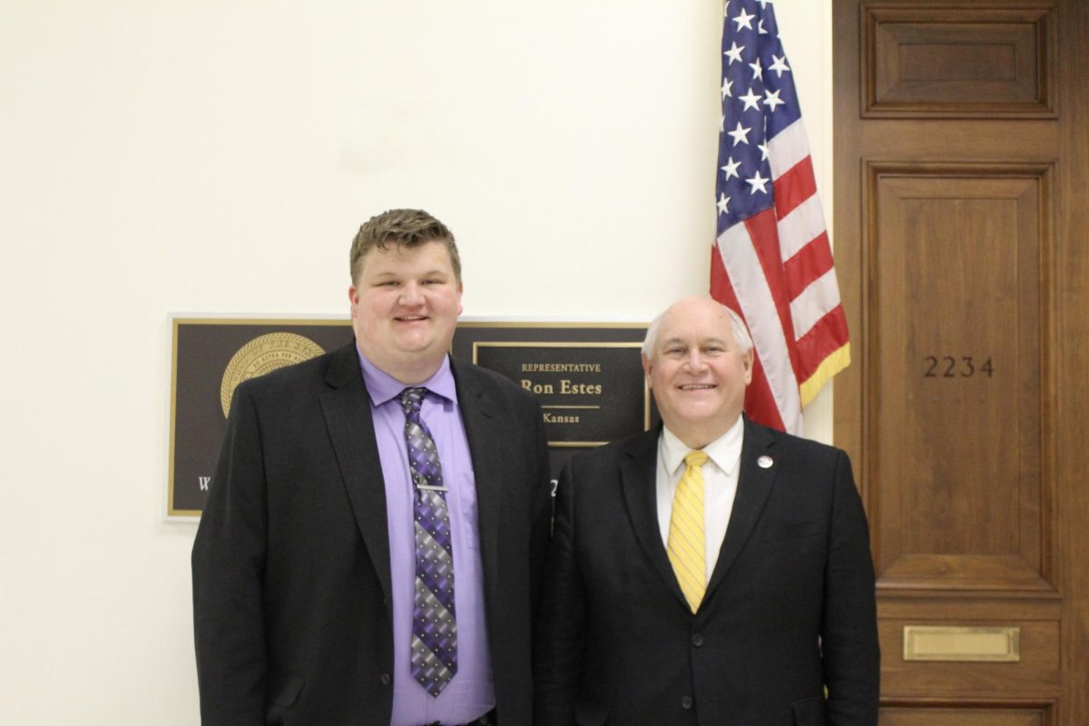 Andruw Hoopes and Congressman Ron Estes pose for a photo. Courtesy of Andruw Hoopes