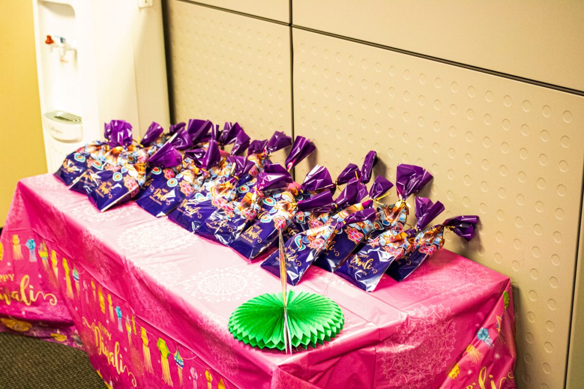 Gift bags were offered to guests. These bags had information on what the Diwali holiday is and what it means to Indian culture.
