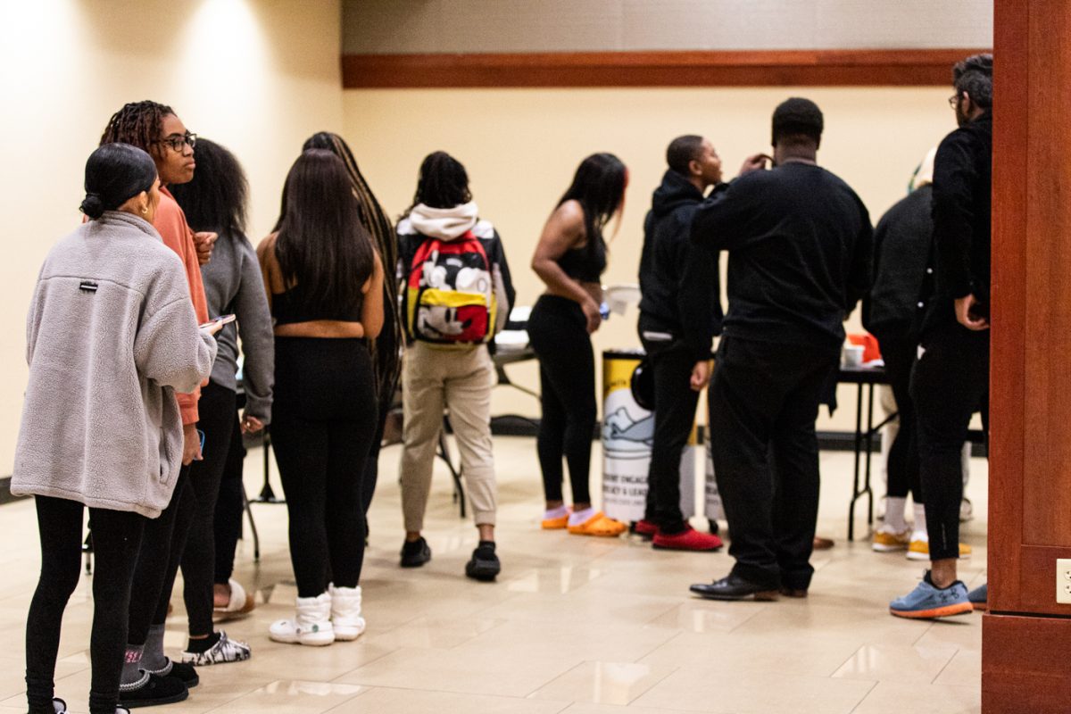 Students wait in line at the Culture Cuisine event on Nov. 1. The event was a part of Student Government Associations Diversity Week.
