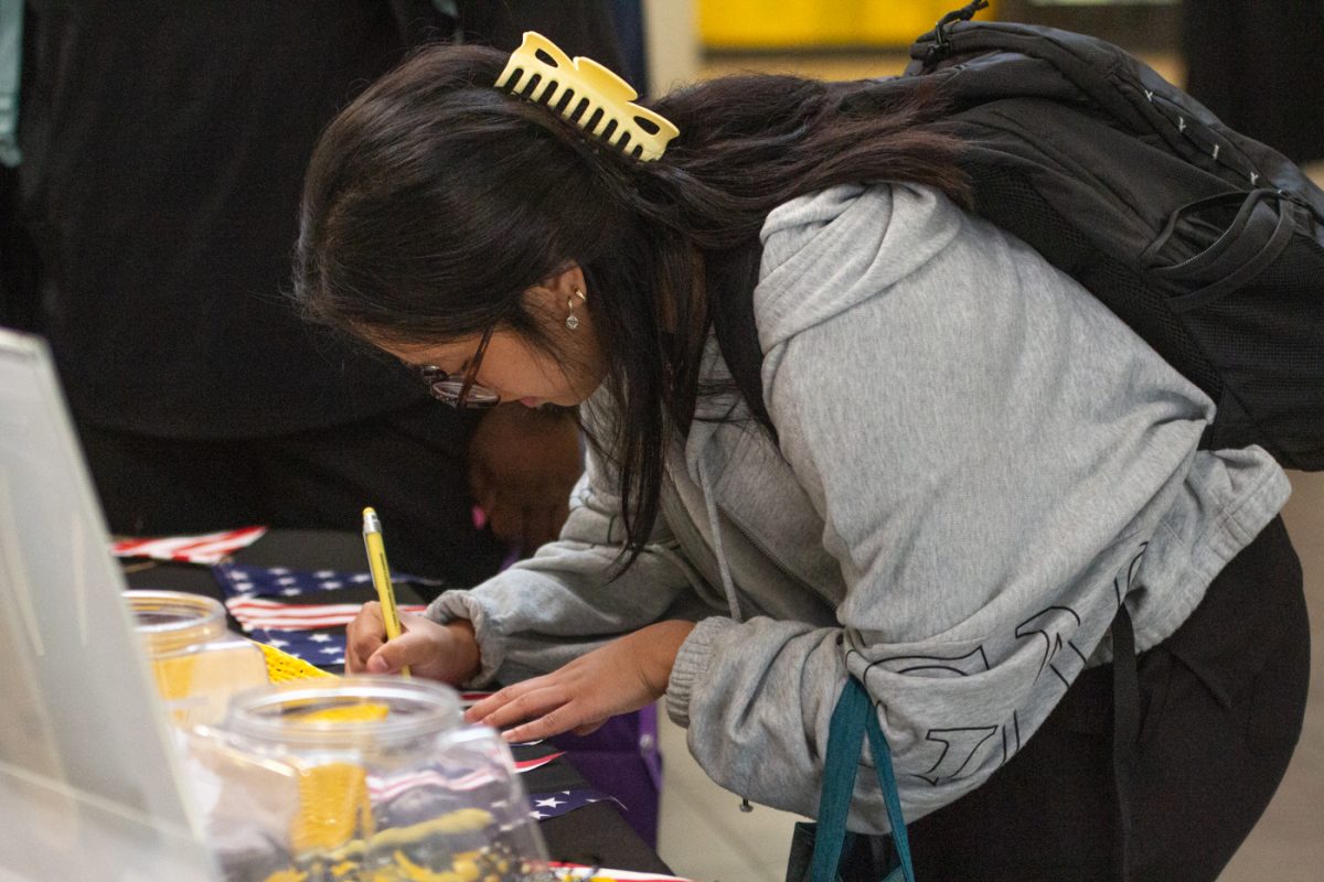 Judy Do, a medical lab science major, participated in the Shockers Vote! Coalition Election Bash in the RSC on Nov. 7.