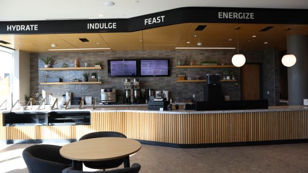 Cargill Café inside Woolsey Hall. Cargill Café is temporarily closed due to technical difficulties.