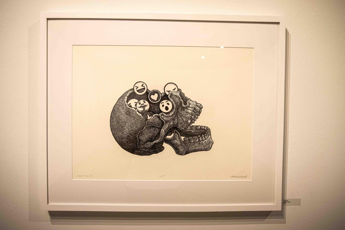 A piece titled Everything in the medium of relief on paper, was one item in the James Ehlers Art Exhibition.