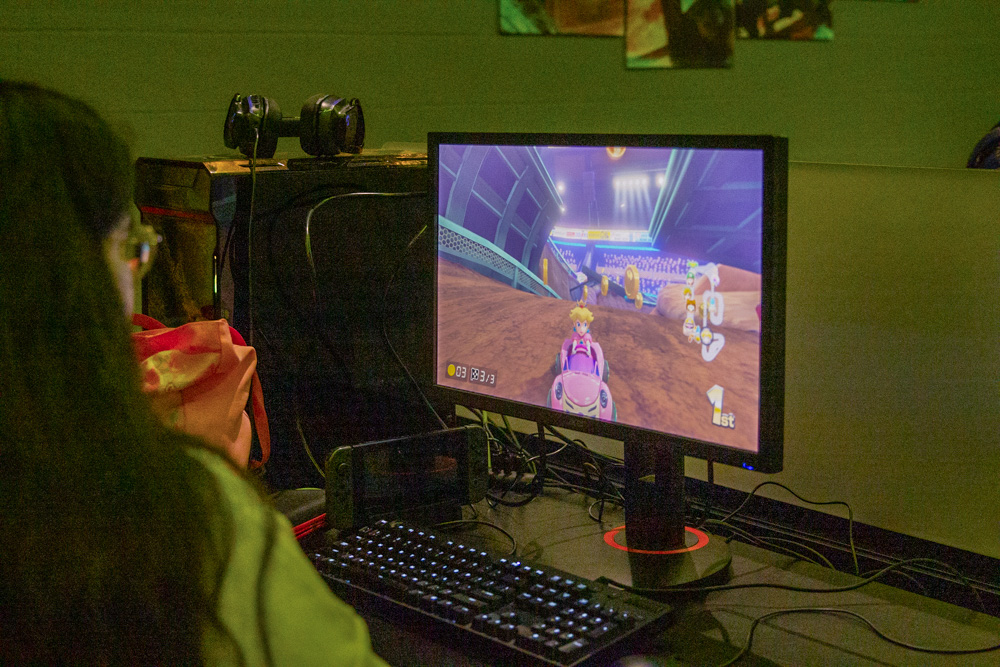 A student competes during the Shocker Gaming Club Mario Kart Tournament on Nov. 29.