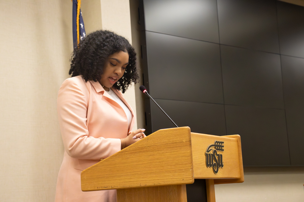 Student Body President Iris Okere outlines the Student Government Association (SGA) executive cabinets upcoming goals and plans.