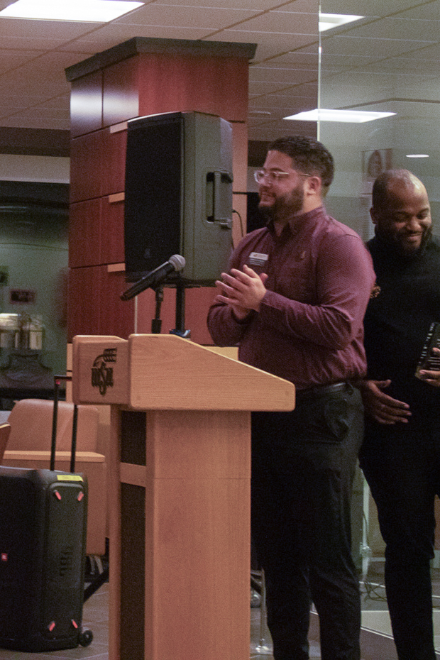 Gabriel Fonseca announced the winners of the Dr. Martin Luther King Jr. Drum Major Award at the annual commemoration event. The event took place on Jan. 31 next to the Cadman art gallery in the Rhatigan Student Center. 