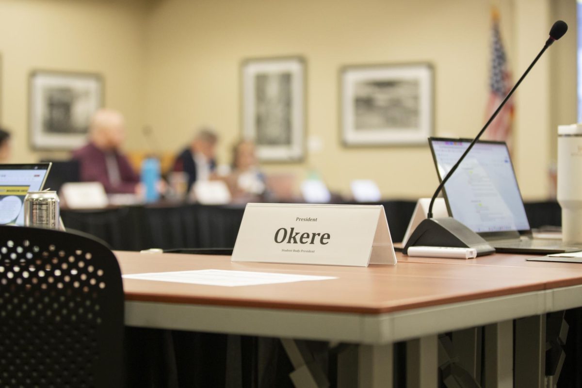 President Iris Okere was the only member of the Student Fees Committee who was absent from the hearings on March 4. Including Okere, the committee was made up of 22 individuals in various positions, in and out of Student Government Association.