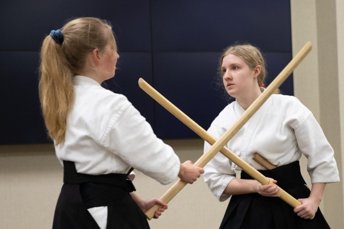 Students showcase traditional Japanese swordmanship at Japan Fest. The Japan Festival was held on the second floor of the RSC on April 26 and featured traditional Japanese dance and an assortment of activities.