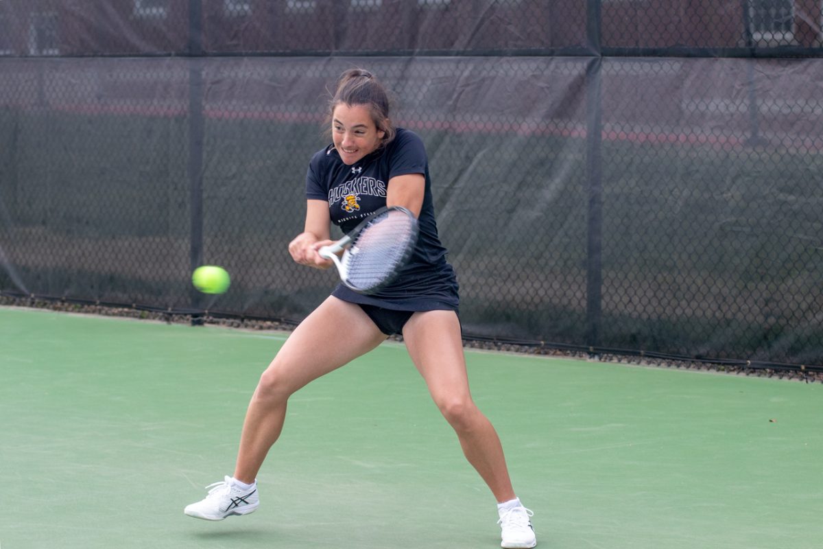 Wichita State junior Anne Knuettel won the single match with a 6-2, 6-1 at court four, making it 3-0  for the Shockers. WSU won against UMKC on April 8 with the score of 4-0.