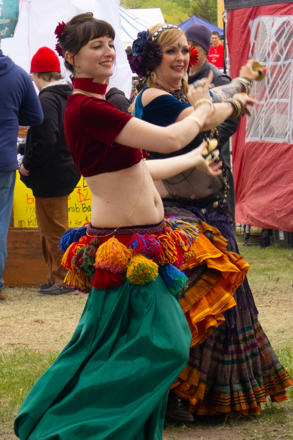 The belly dancers perform for an audience at the Great Plains Renaissance Festival on April 20.
