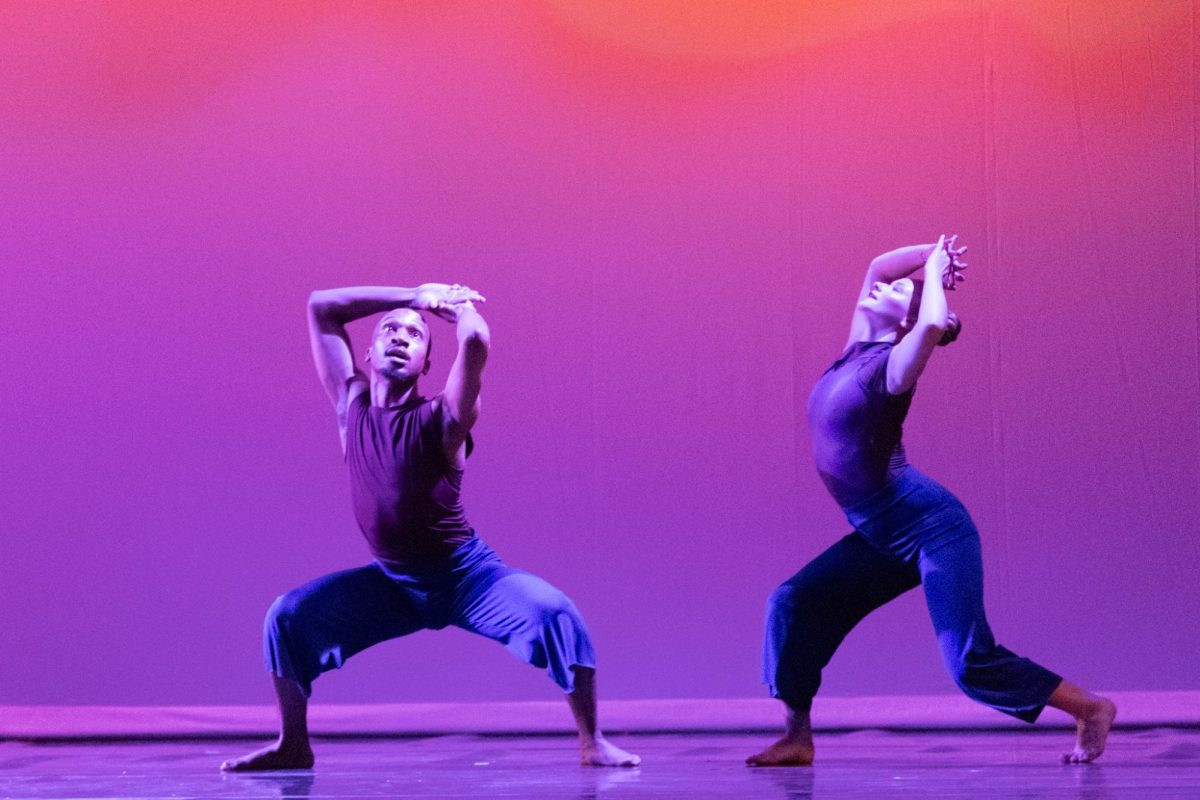 Andrae Carter and Tabitha Buffalo perform Clear Elevation (World Premiere) by guest choreographer Darrell Grand Moultrie at the Wichita Contemporary Dance Theatre on April 25.