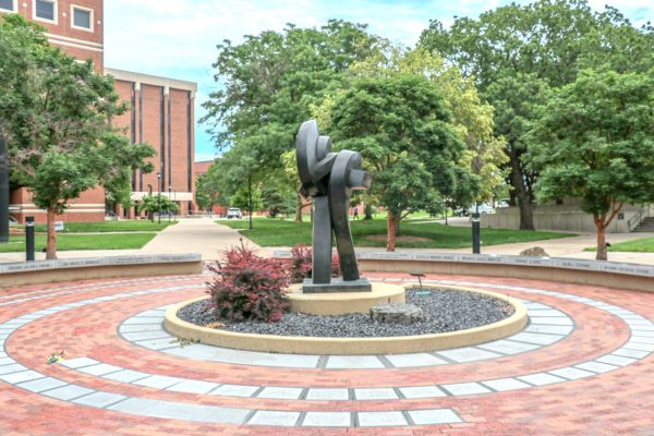 “Danseuse Espagnole” is a sculpture located in the Plaza of Heroines, a brick plaza in the heart of campus honoring local influential women. It is located on the west side of the Ablah Library.