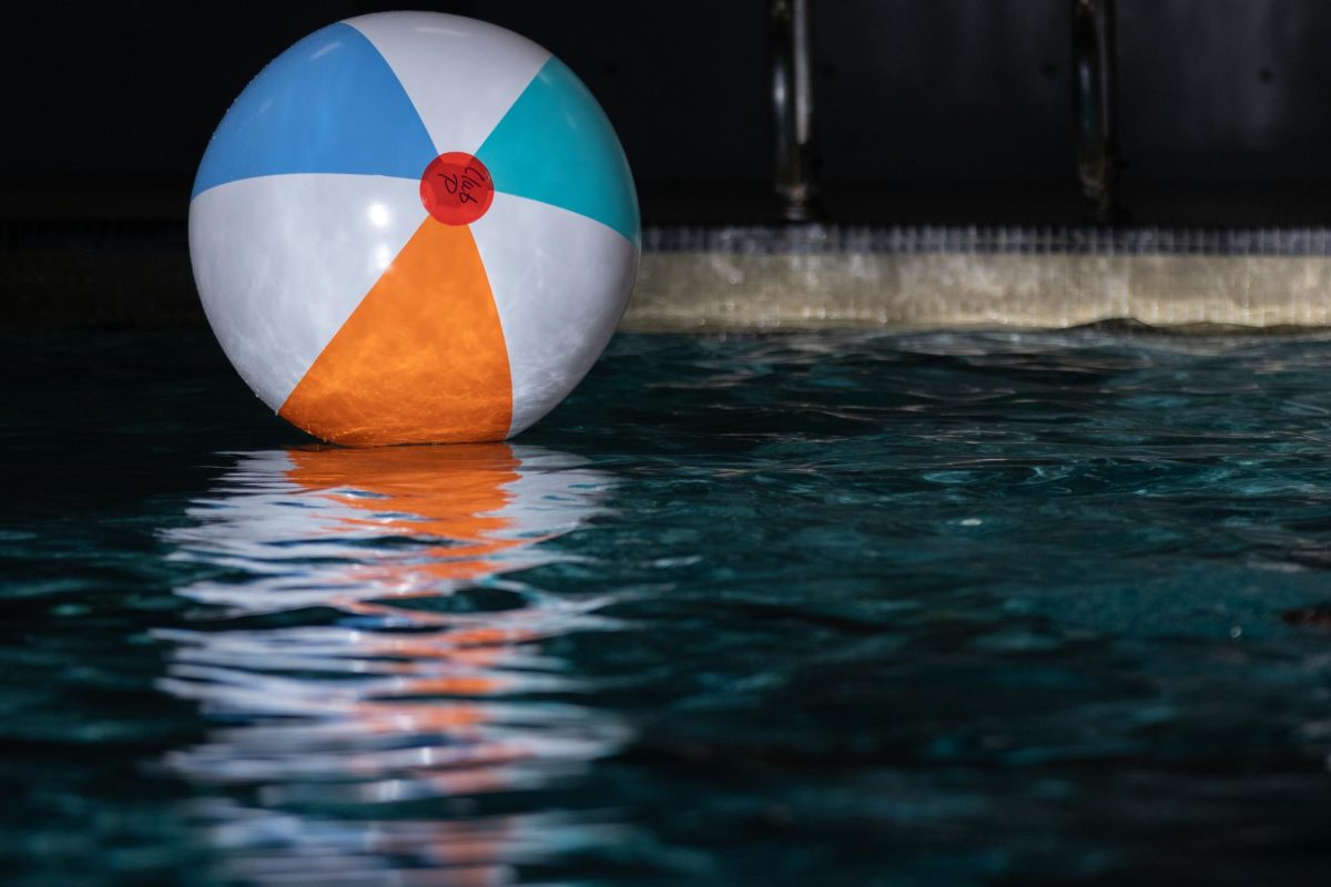 A ball floats in the Heskett Center pool on Aug. 15. 