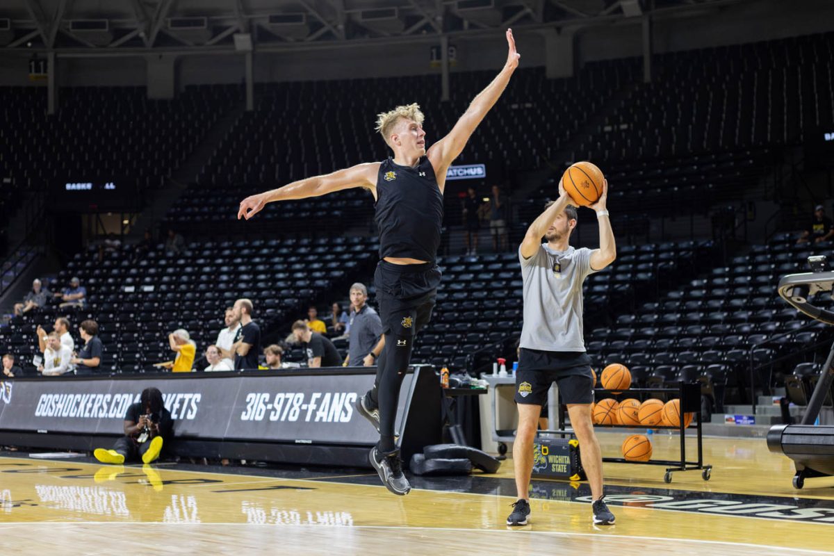 Graduate student forward Zane Meeks practices defense in a drill on Sept. 17. Meeks transferred to WSU from Arizona State University this year.