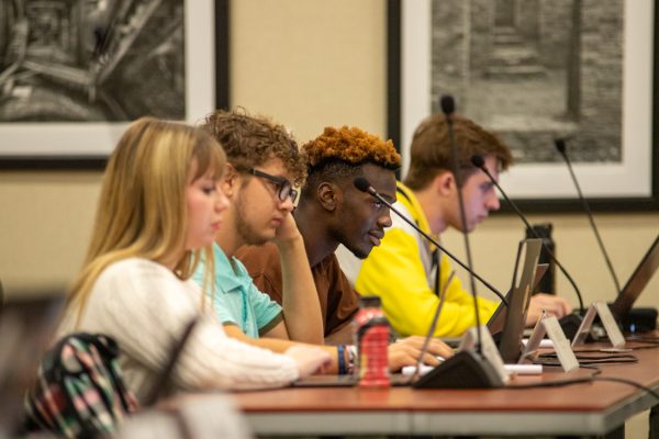 Senators attend an SGA meeting on Sept. 25. Senators include representatives from all academic colleges and several other student populations.