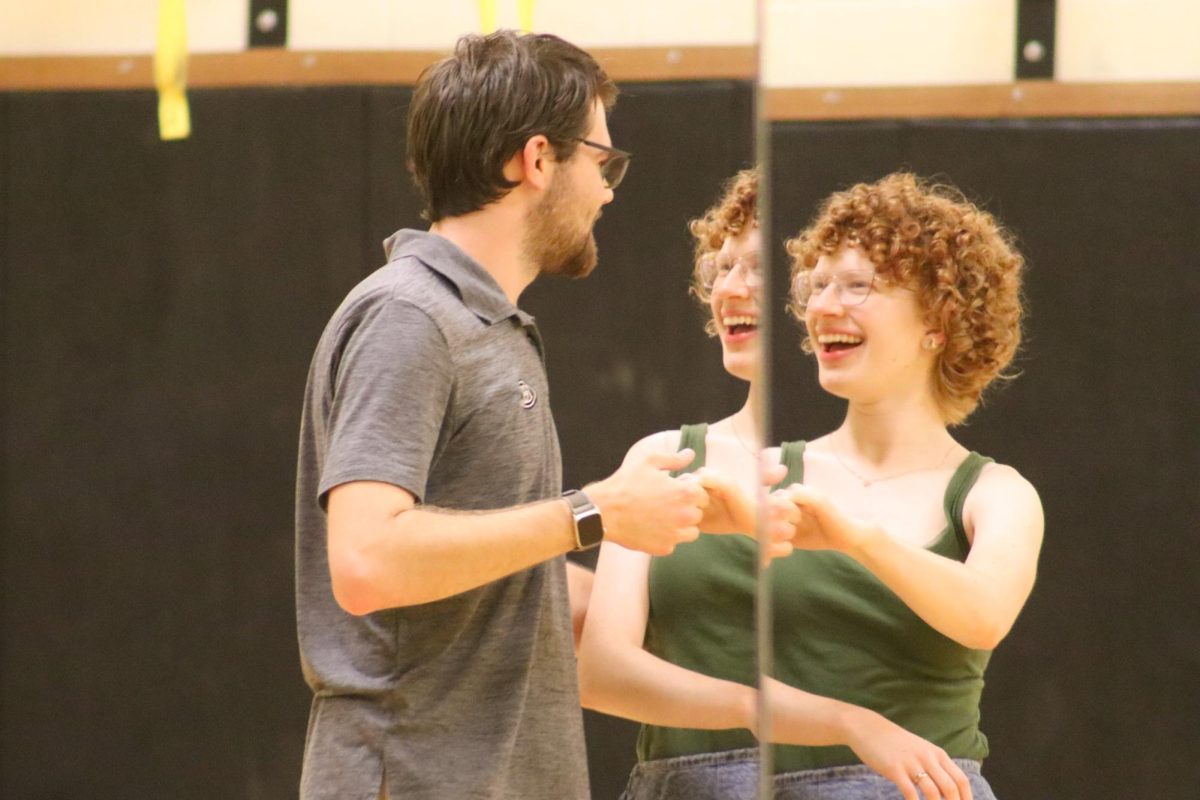 Undergrad Rebecca Reimer dances with her partner on Monday, Sept. 24, at a Westie Swing Club meeting. The club offered a welcoming atmosphere and encouraged participants of all skill levels to join.