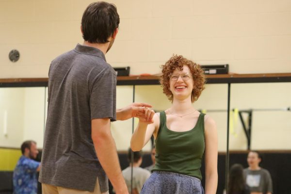 Undergrad Rebecca Reimer dances with her partner on Monday, Sept. 23, at a Westie Swing Club meeting. The club offered a welcoming atmosphere and encouraged participants of all skill levels to join.