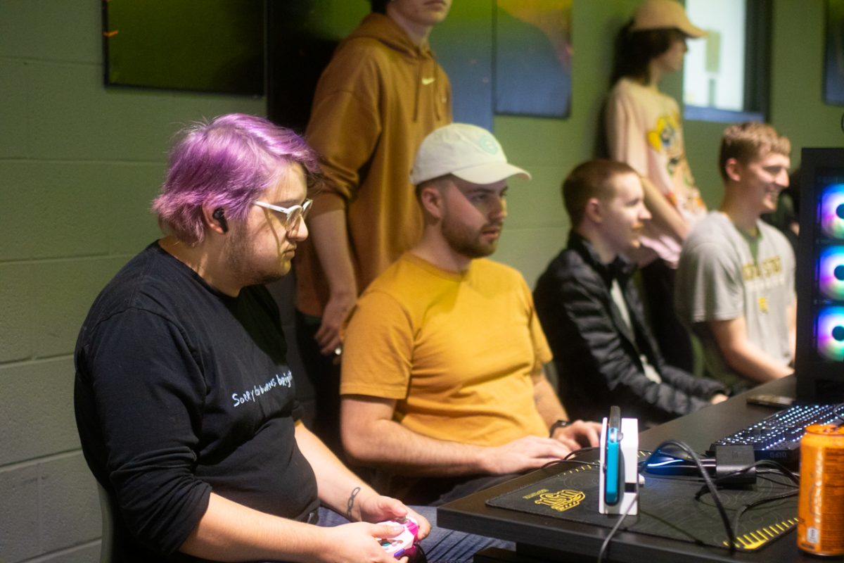 Sophomore Ashton Nave plays "Super Smash Bros Ultimate" at the WSU Esports open tryouts on Aug. 29. Students were invited to come show their skills in an open tryout against other students.