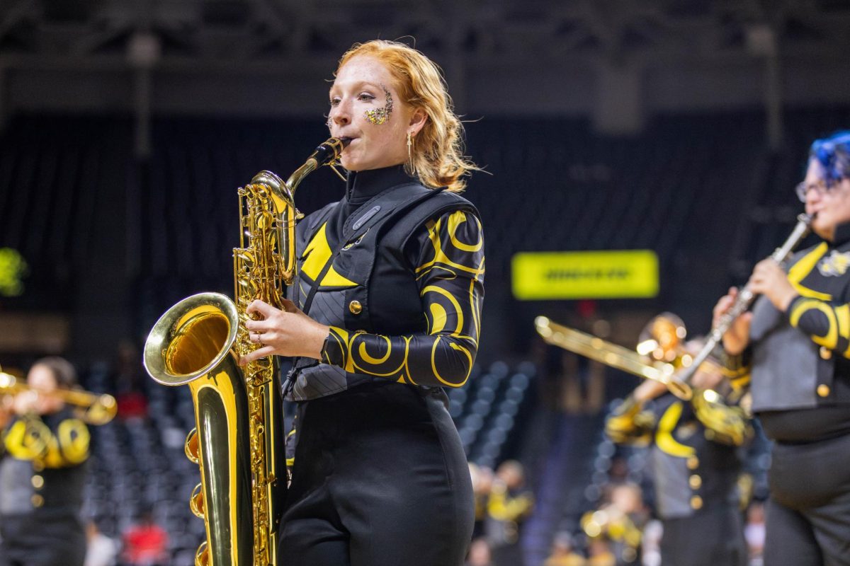 The Shocker Sound Machine performs several songs during their Shocker Madness routine. The band performs at all the home games in Koch Arena.