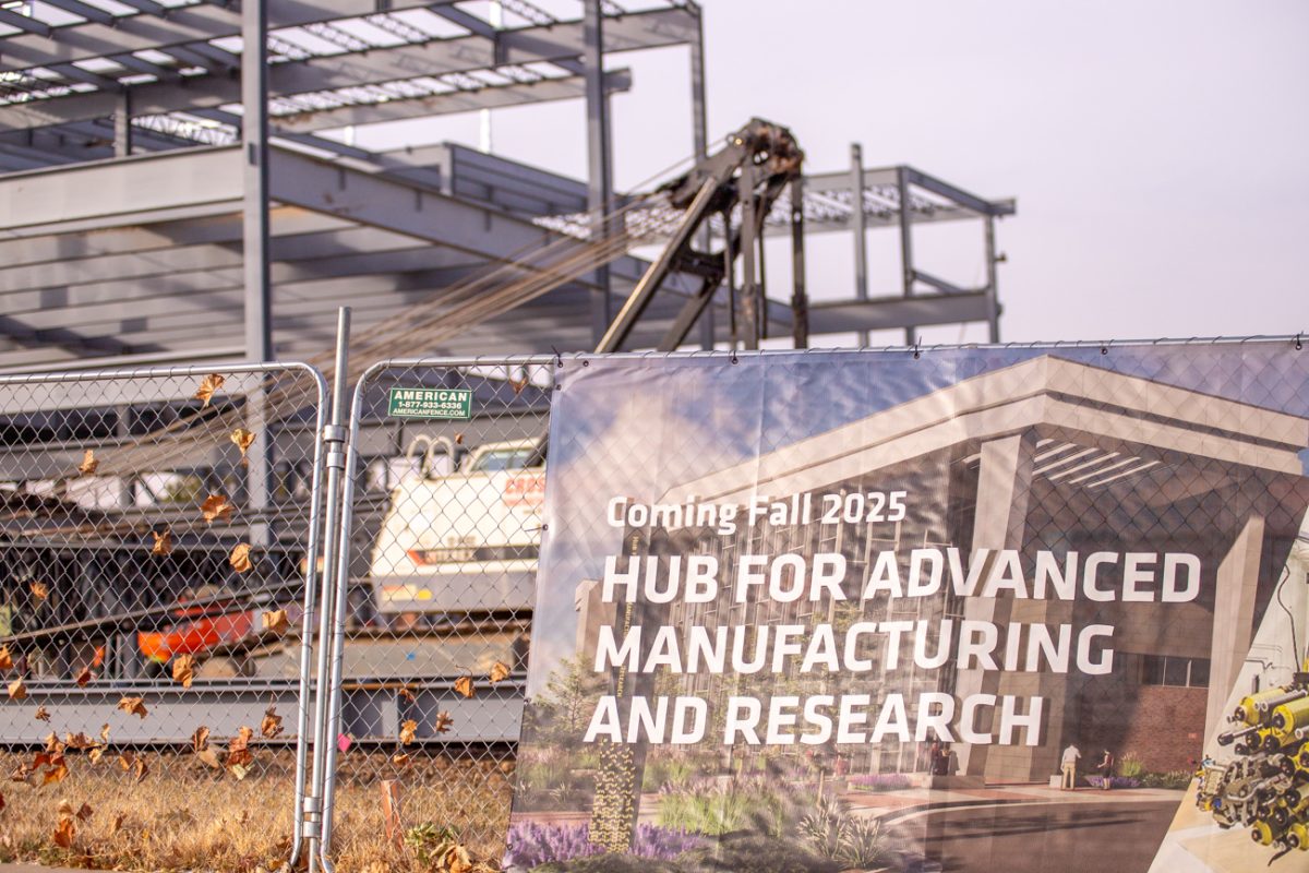 A new building being constructed on Wichita State's innovation campus. The Hub for Advanced Manufacturing  will open in the fall of 2025.