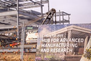 A new building being constructed on Wichita State's innovation campus. The Hub for Advanced Manufacturing  will open in the fall of 2025.